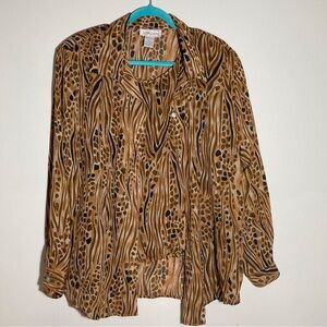 [NOT MICHAEL] Jordan Animal Print Blouse & Camisole Set | Vintage | Flowy